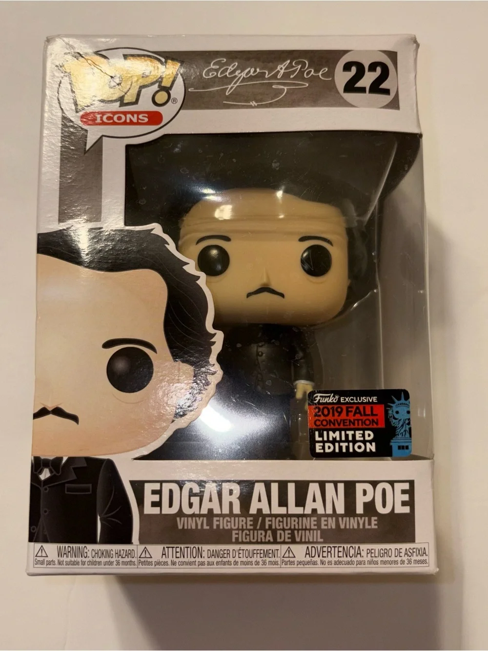 Funko Edgar Allan Poe Black and Cream Vinyl Figure - Limited Edition